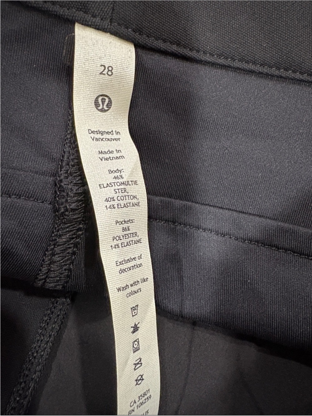 Lululemon Athletica Black City Sleek 5Pkt Wide Leg Pants, Size 28, NWT - Picture 7 of 11